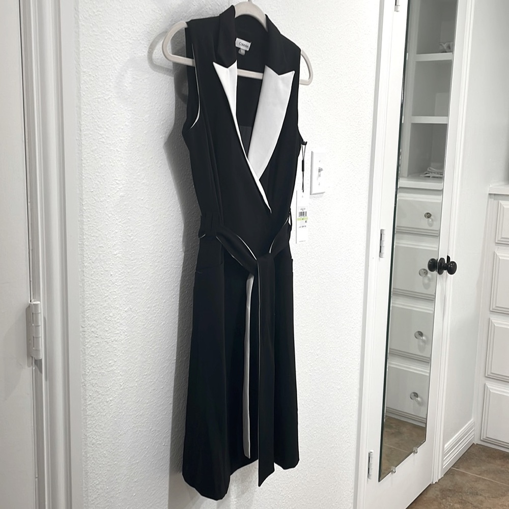 New Calvin Klein black and white dress